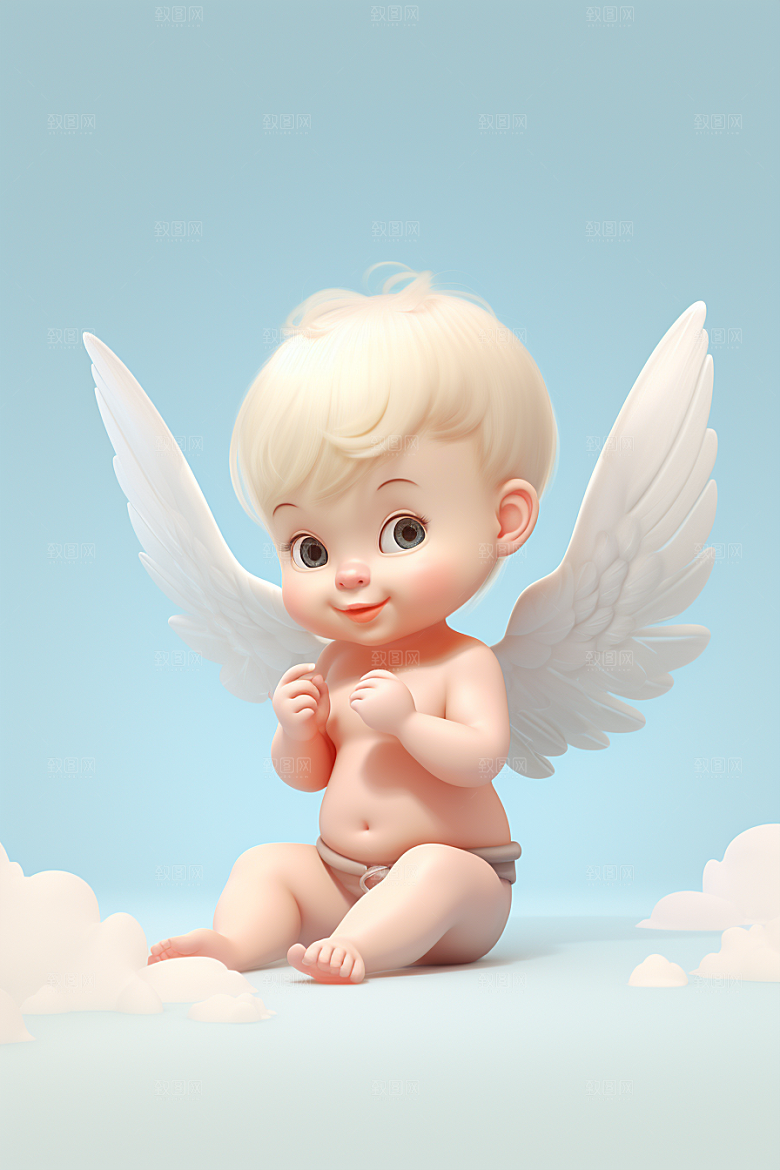 可爱小天使人物插画素材
