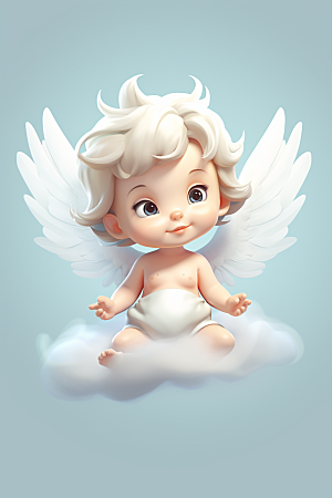 可爱小天使丘比特孩子素材