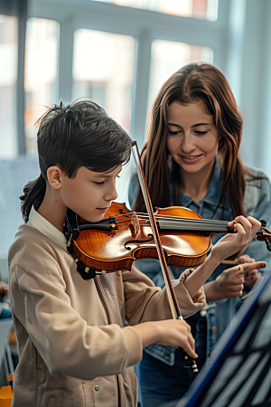 小提琴培训课外班弦乐摄影图