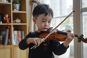 小提琴培训高清演奏摄影图