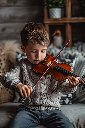 小提琴培训艺术培训儿童摄影图