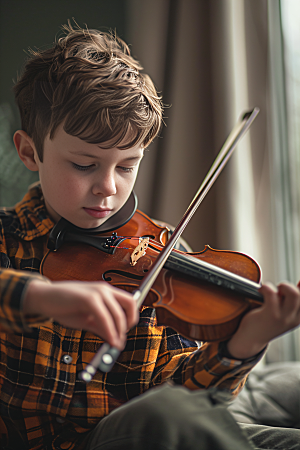 小提琴培训教学音乐课摄影图