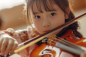 小提琴培训演奏高清摄影图