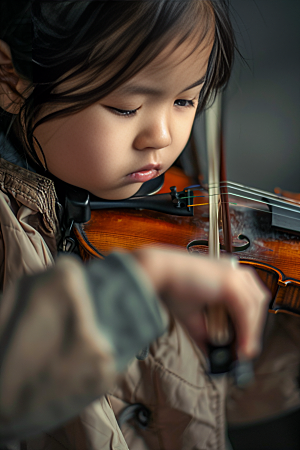 小提琴培训艺术培训儿童摄影图