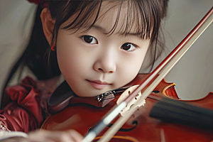 小提琴培训演奏高清摄影图