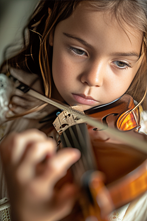 小提琴培训高清演奏摄影图