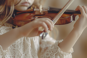小提琴培训儿童教学摄影图