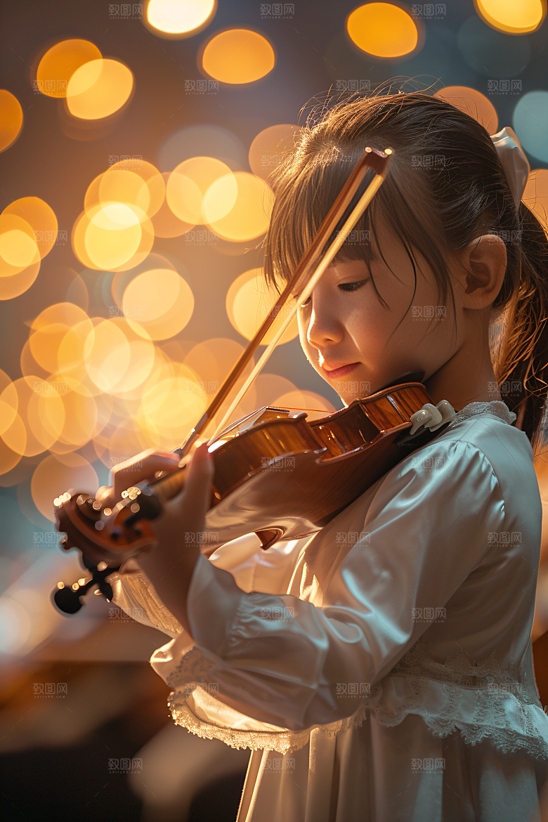 小提琴培训音乐课学生摄影图