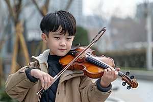 小提琴培训教育演奏摄影图