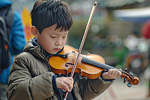 小提琴培训教育教学摄影图