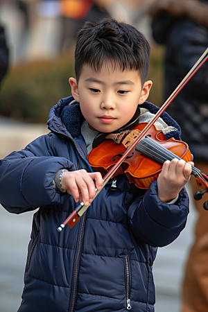 小提琴培训演奏弦乐摄影图