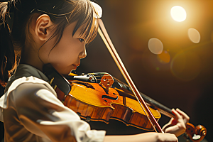 小提琴培训弦乐演奏摄影图