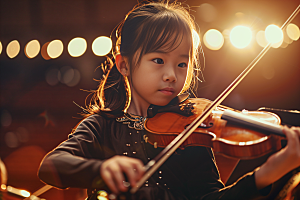 小提琴培训演奏音乐课摄影图