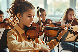 小提琴培训教学教育摄影图