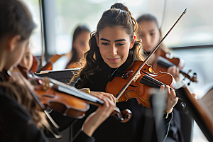 小提琴培训音乐课教育摄影图
