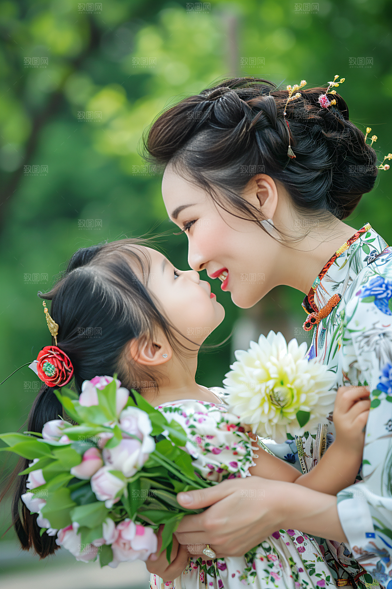 母亲肖像母爱形象摄影图