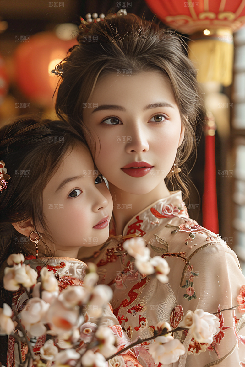 母亲肖像母亲节唯美摄影图
