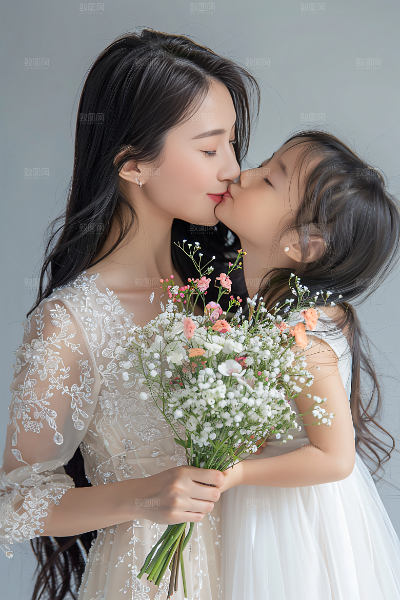 母亲肖像母爱唯美摄影图