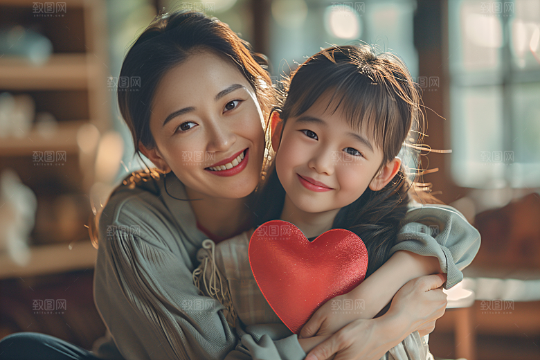 母亲肖像温馨形象摄影图