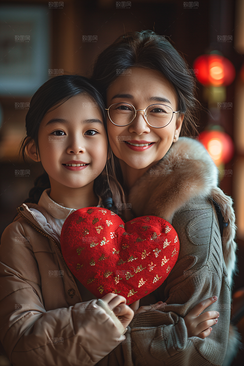 母亲肖像母亲节温暖摄影图
