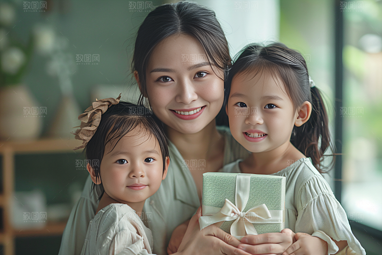 母亲肖像母亲节温暖摄影图