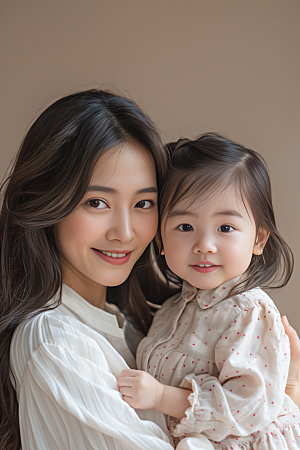 母亲肖像温馨亲子摄影图