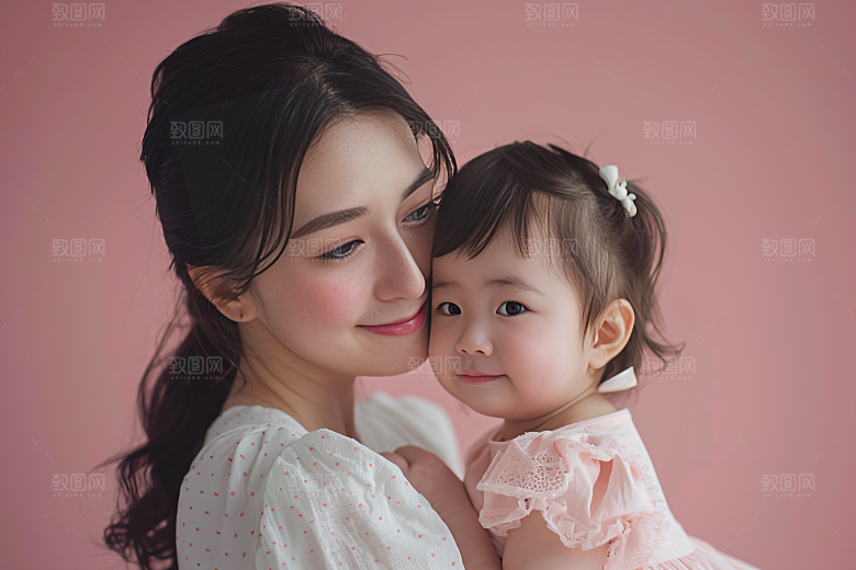 母亲肖像母爱高清摄影图