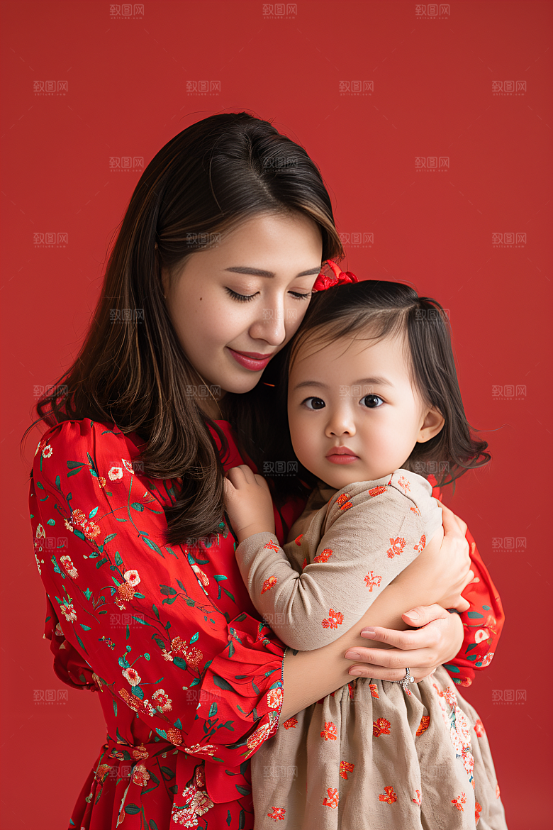 母亲肖像唯美温馨摄影图