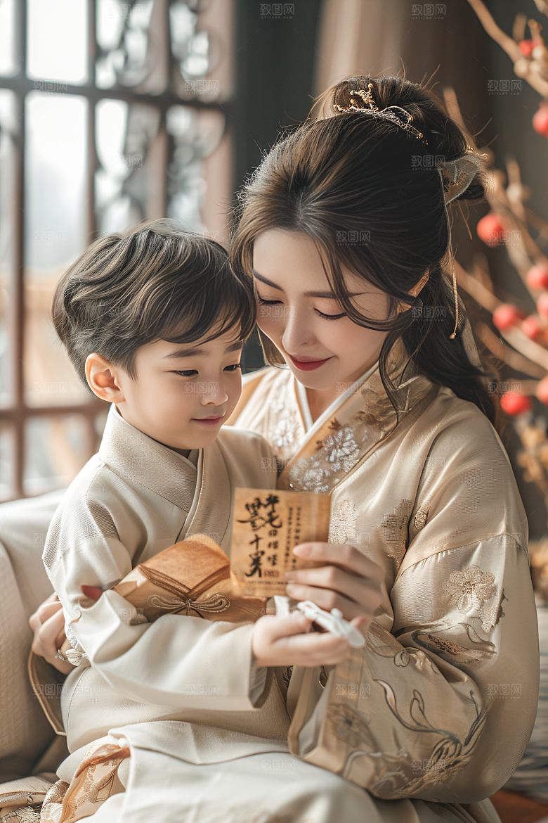 母亲肖像母爱亲情摄影图