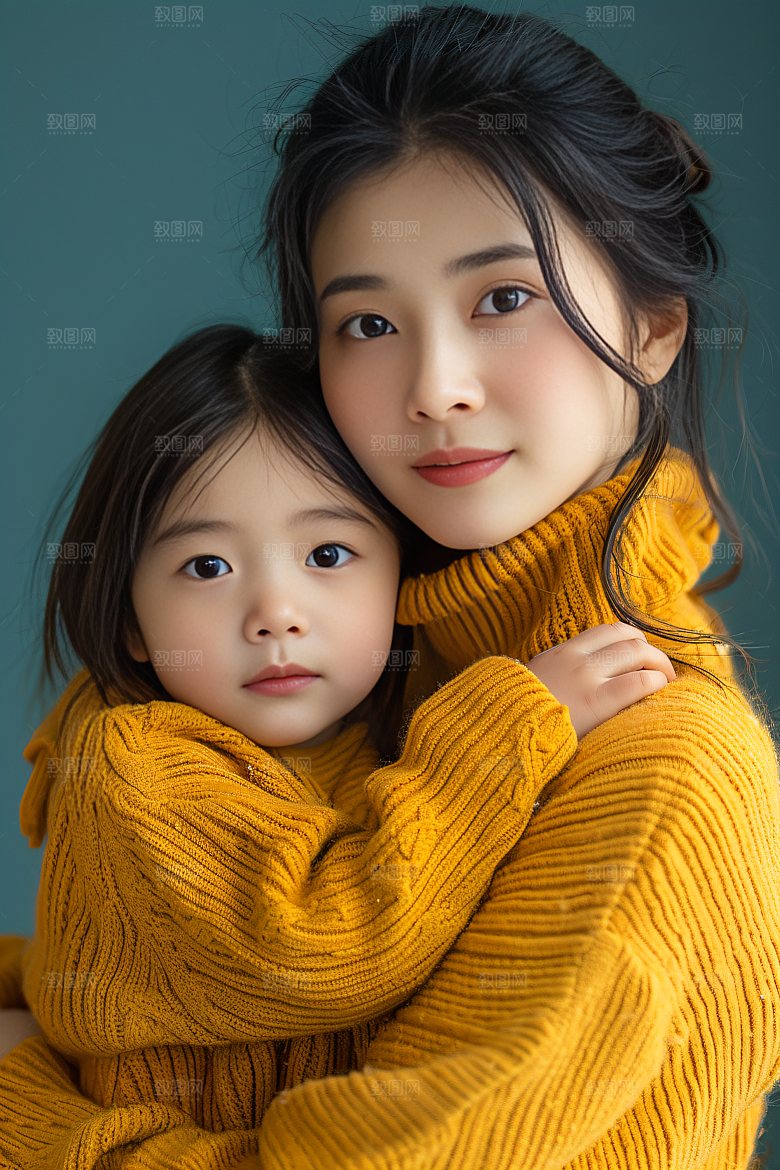 母亲肖像唯美亲情摄影图