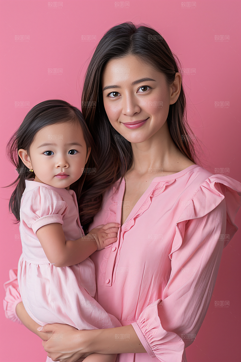 母亲肖像母亲节亲子摄影图
