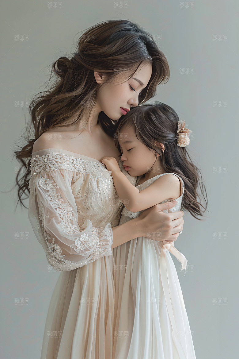 母亲肖像温暖母亲节摄影图
