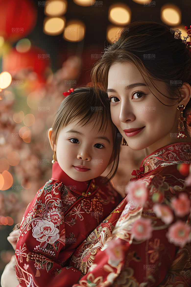 母亲肖像温暖母亲节摄影图