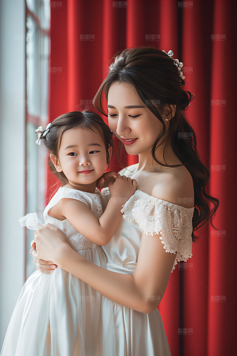 母亲肖像唯美温暖摄影图