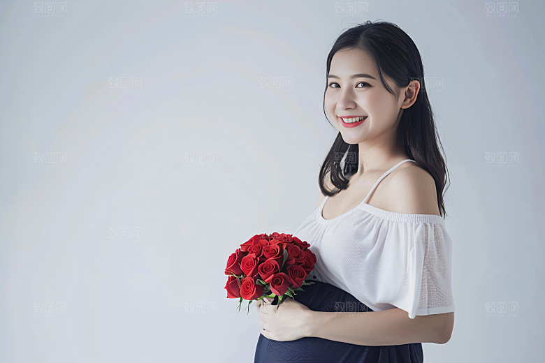 母亲肖像亲子唯美摄影图