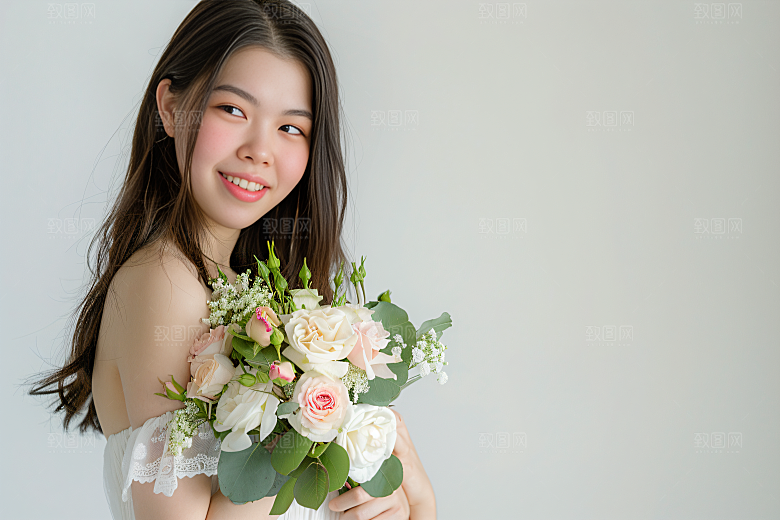 母亲肖像亲子感恩摄影图