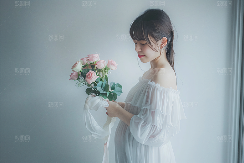 母亲肖像感恩母亲节摄影图