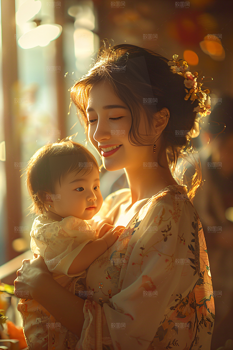 母亲肖像感恩唯美摄影图