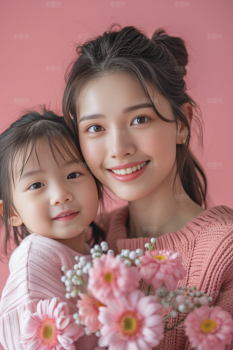 母亲肖像温暖形象摄影图