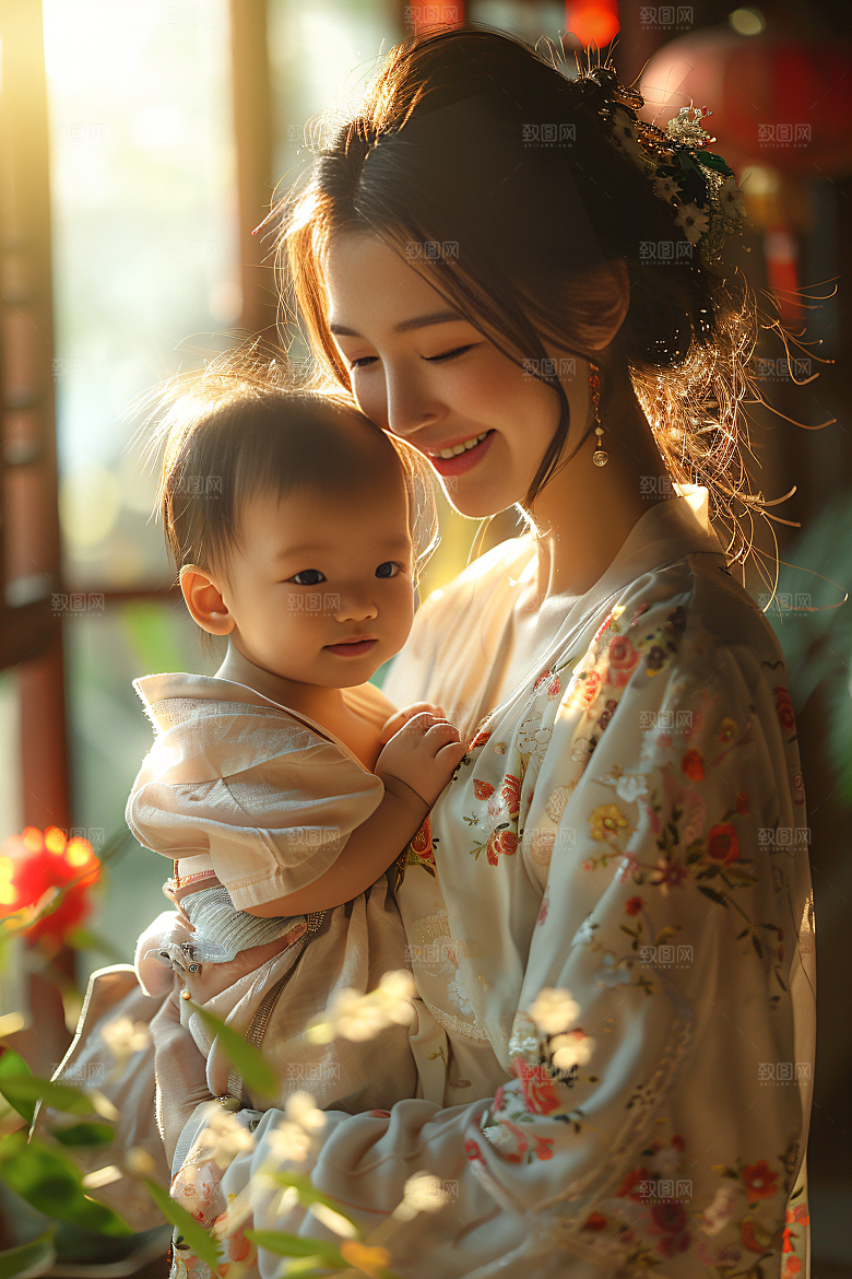 母亲肖像亲情感恩摄影图