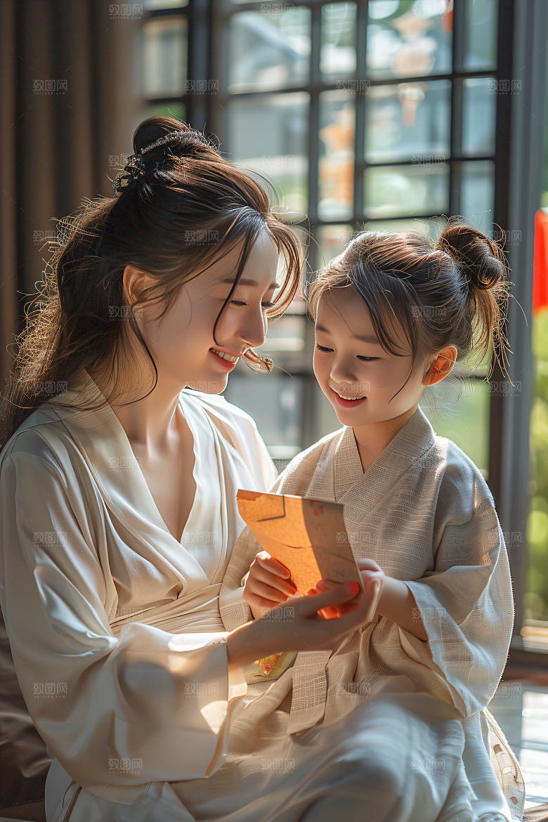 母亲肖像高清亲子摄影图