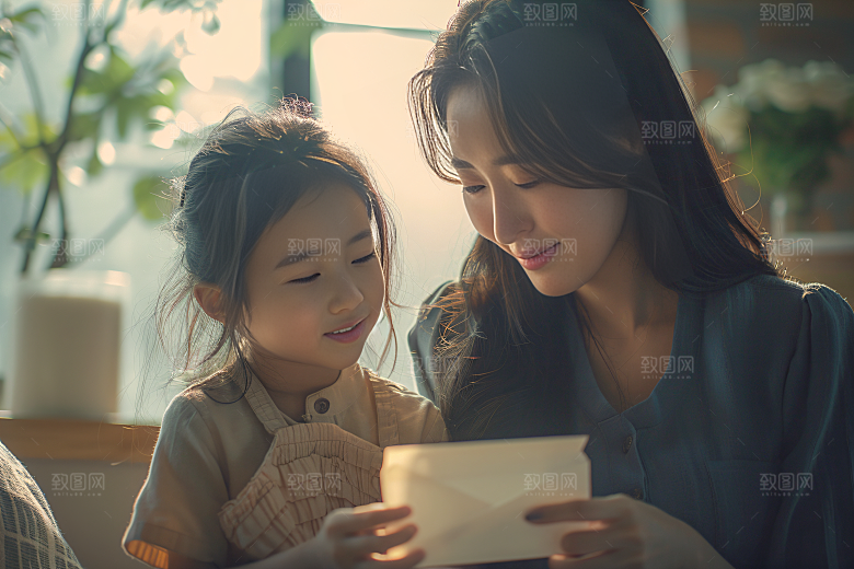 母亲肖像亲情唯美摄影图