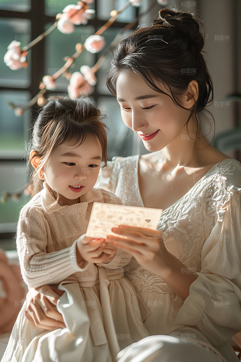 母亲肖像高清母爱摄影图