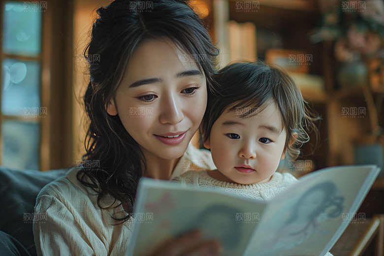 母亲肖像亲情温暖摄影图