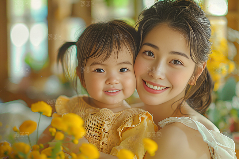 母亲肖像温馨唯美摄影图
