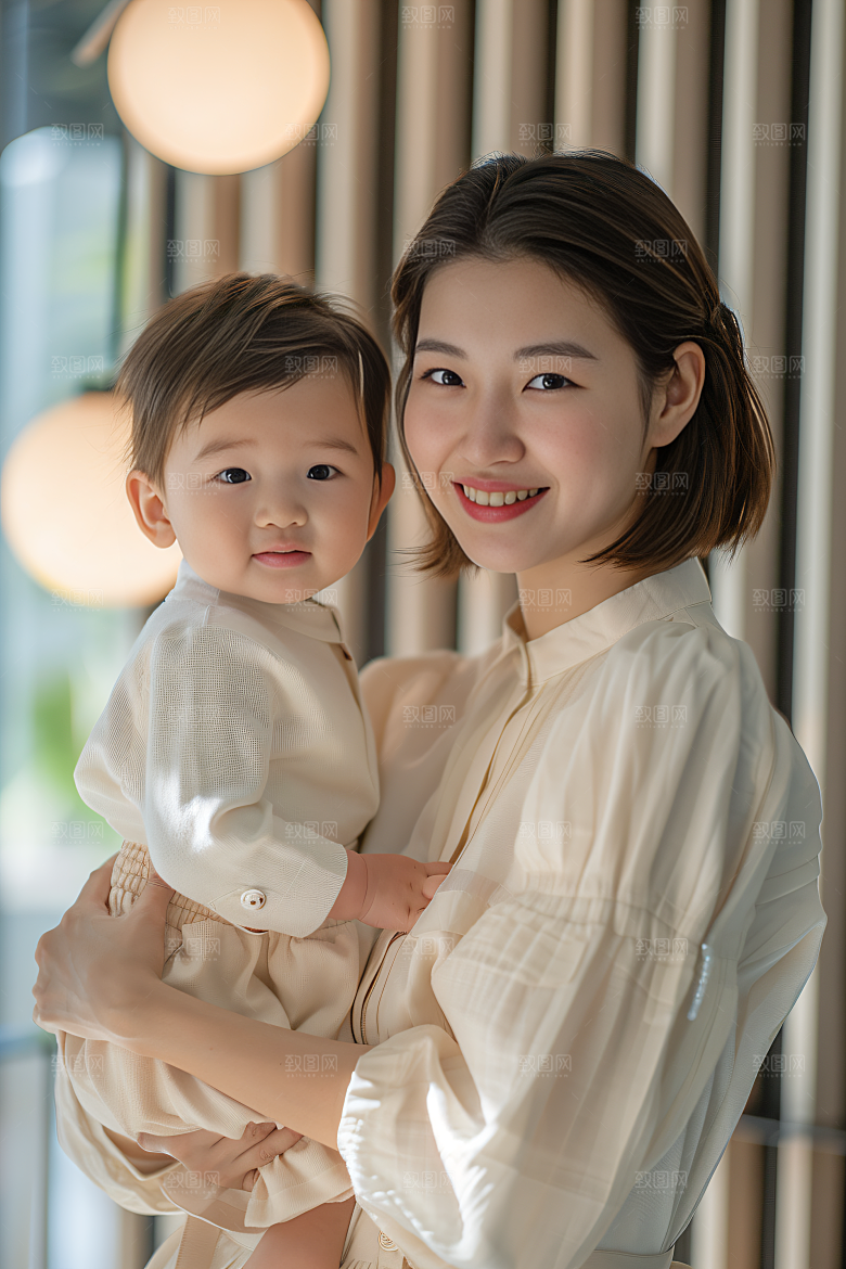 母亲肖像温暖亲子摄影图