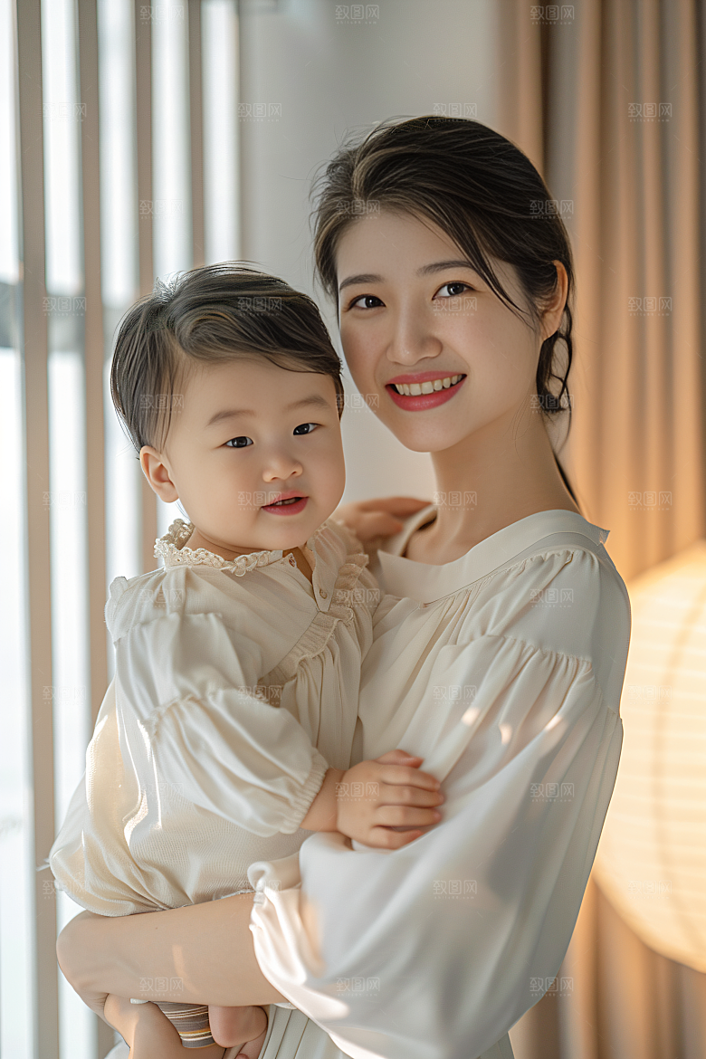 母亲肖像感恩亲子摄影图