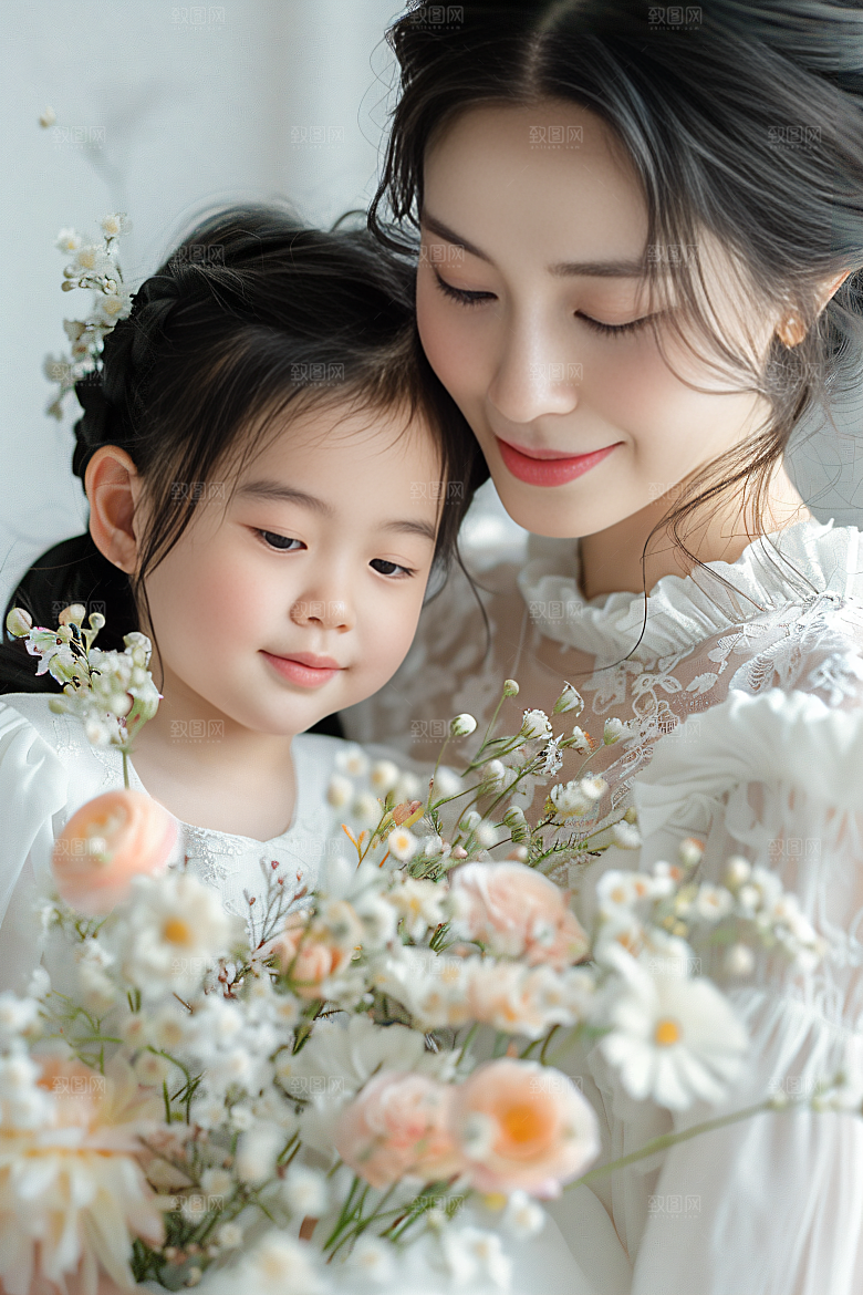 母亲肖像高清亲子摄影图