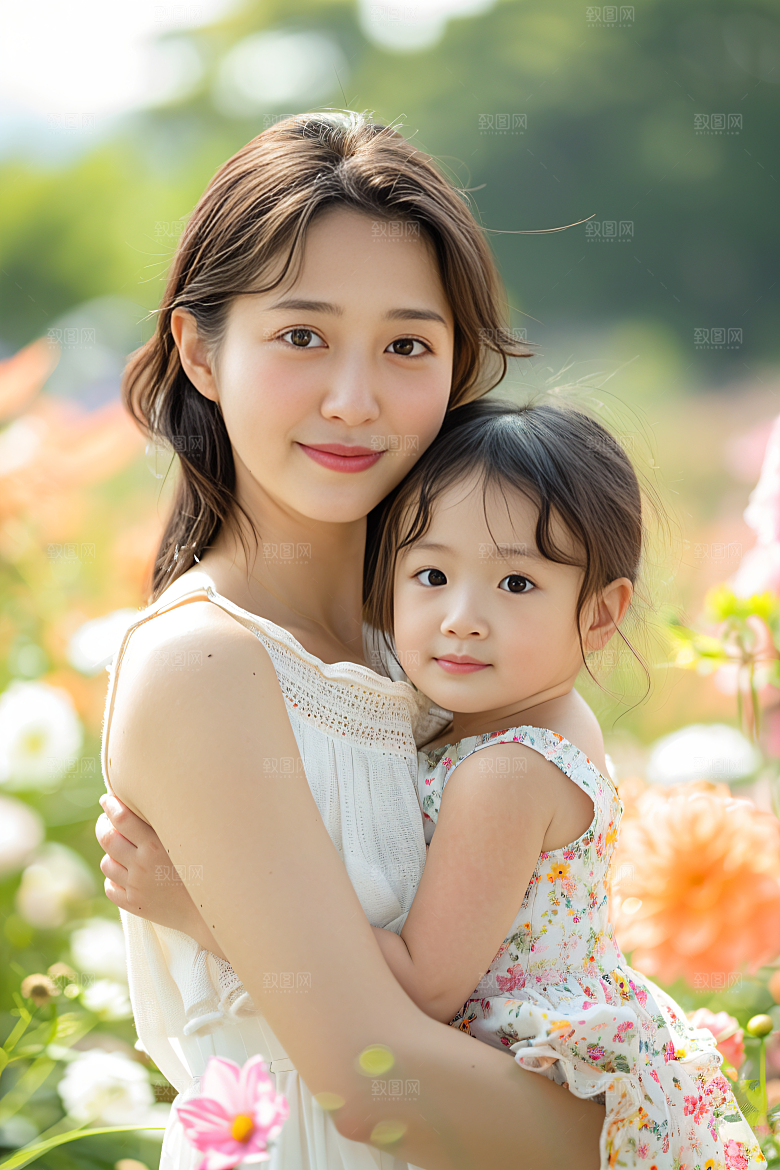 母亲肖像高清亲子摄影图