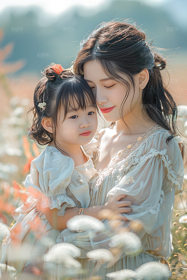 母亲肖像形象母爱摄影图